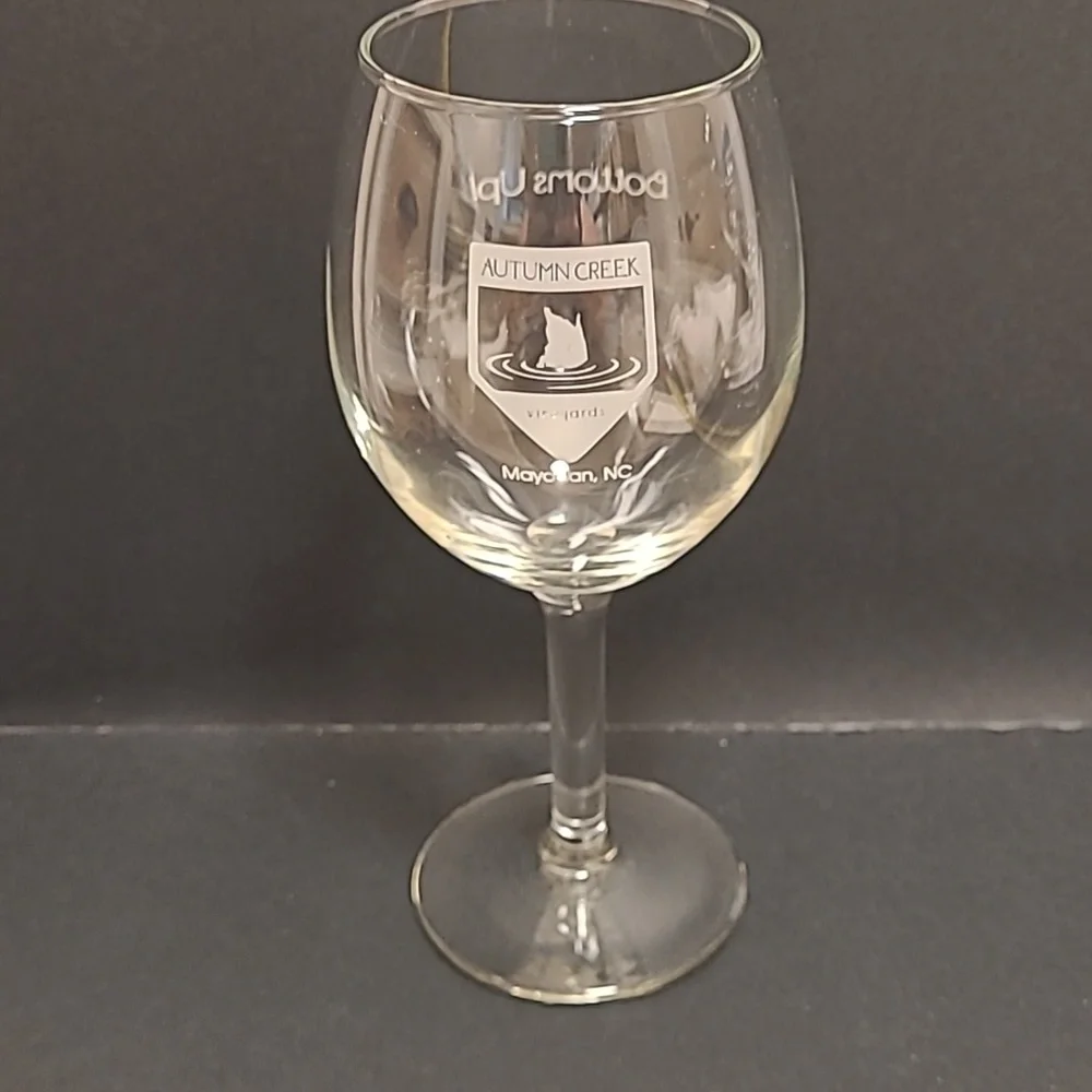 Autumn Creek Vineyards, Bottoms Up Wine Glass